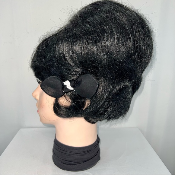 Black and White Knot Bandana Knotted Hair Bow - Picture 5 of 11